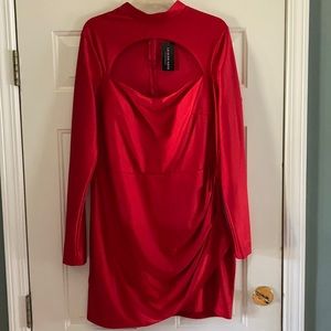 Long sleeve midi cocktail dress